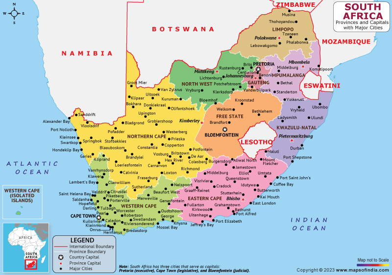south african tourism map