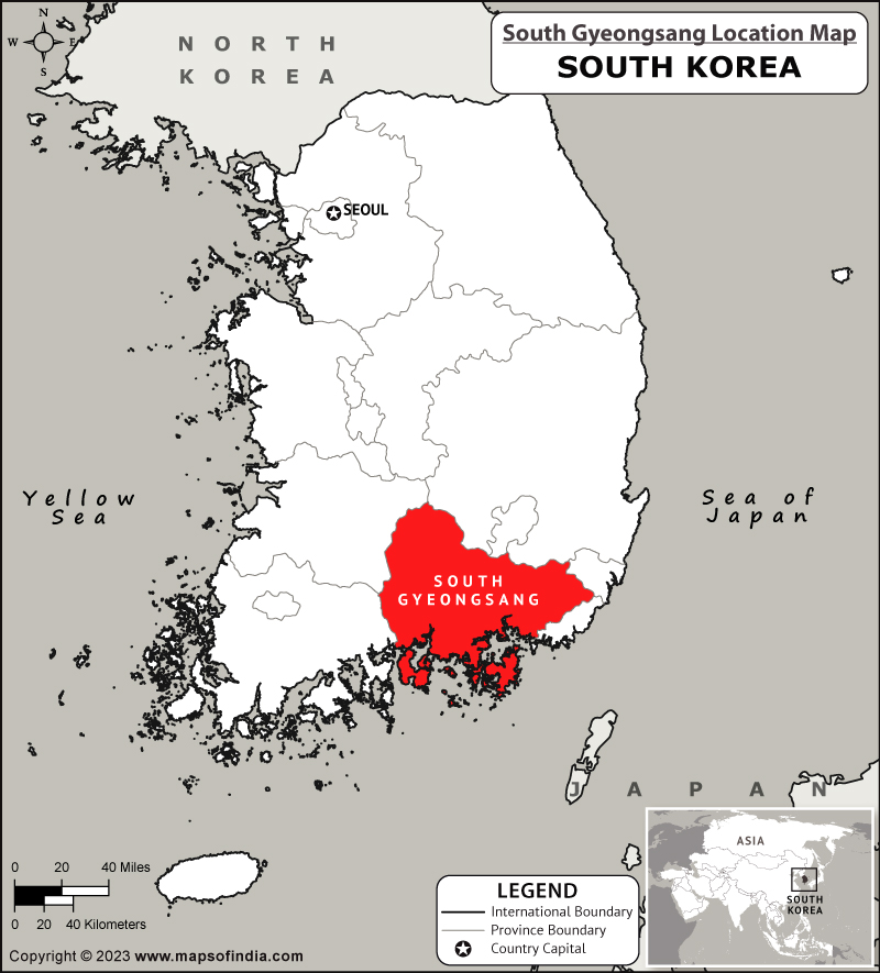 Map of South Gyeongsang Location South Gyeongsang Location Map