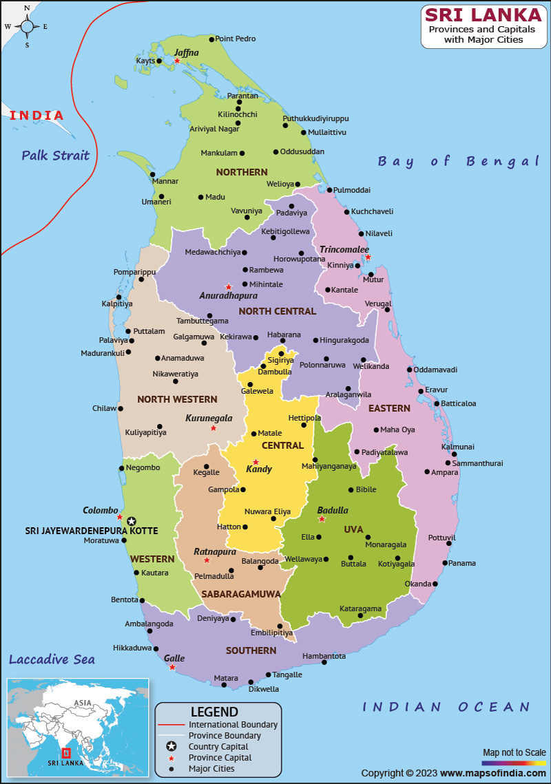 Sri Lanka Map | HD Political Map of Sri Lanka