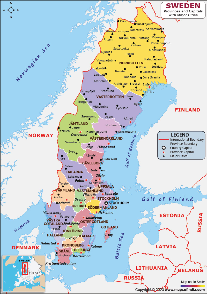 Sweden Map | HD Map of the Sweden to Free Download