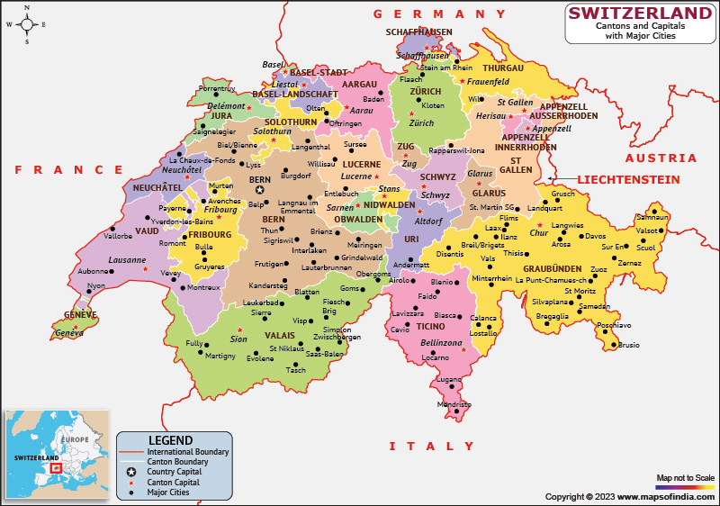 Switzerland Map  HD Map of the Switzerland