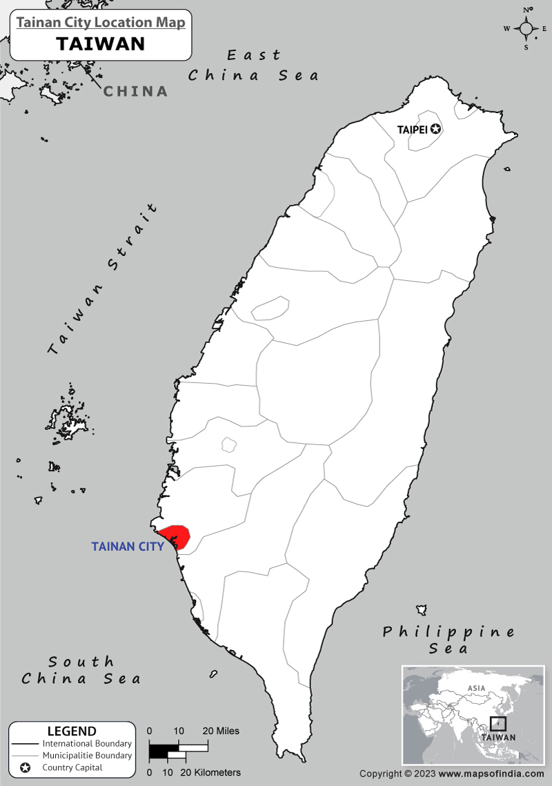 Tainan City Location Map