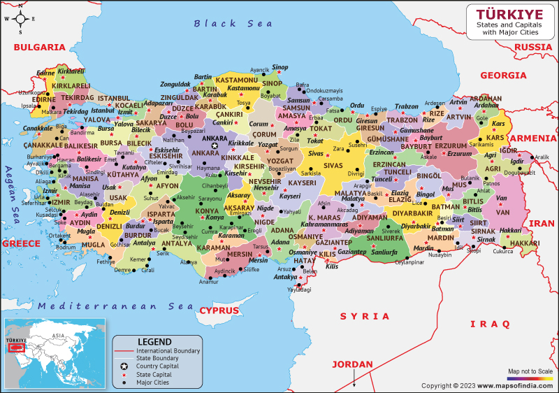 Turkey Map | HD Political Map of Turkey