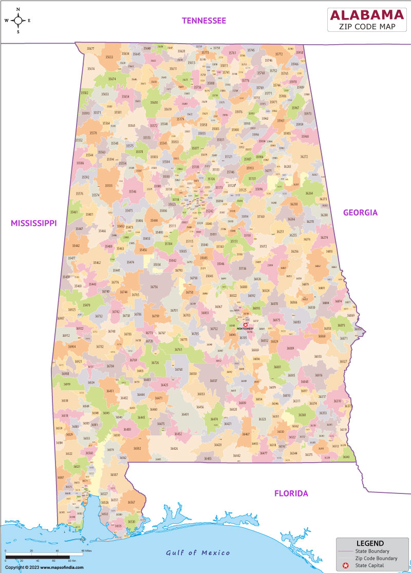 Zip Codes List For Alabama Alabama Zip Code Map 3657