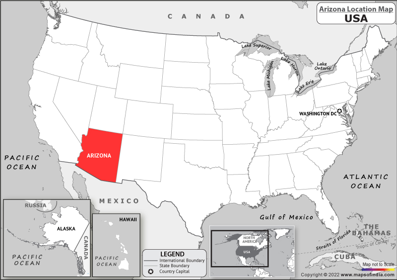Where is Arizona Located in USA? | Arizona Location Map in the United ...