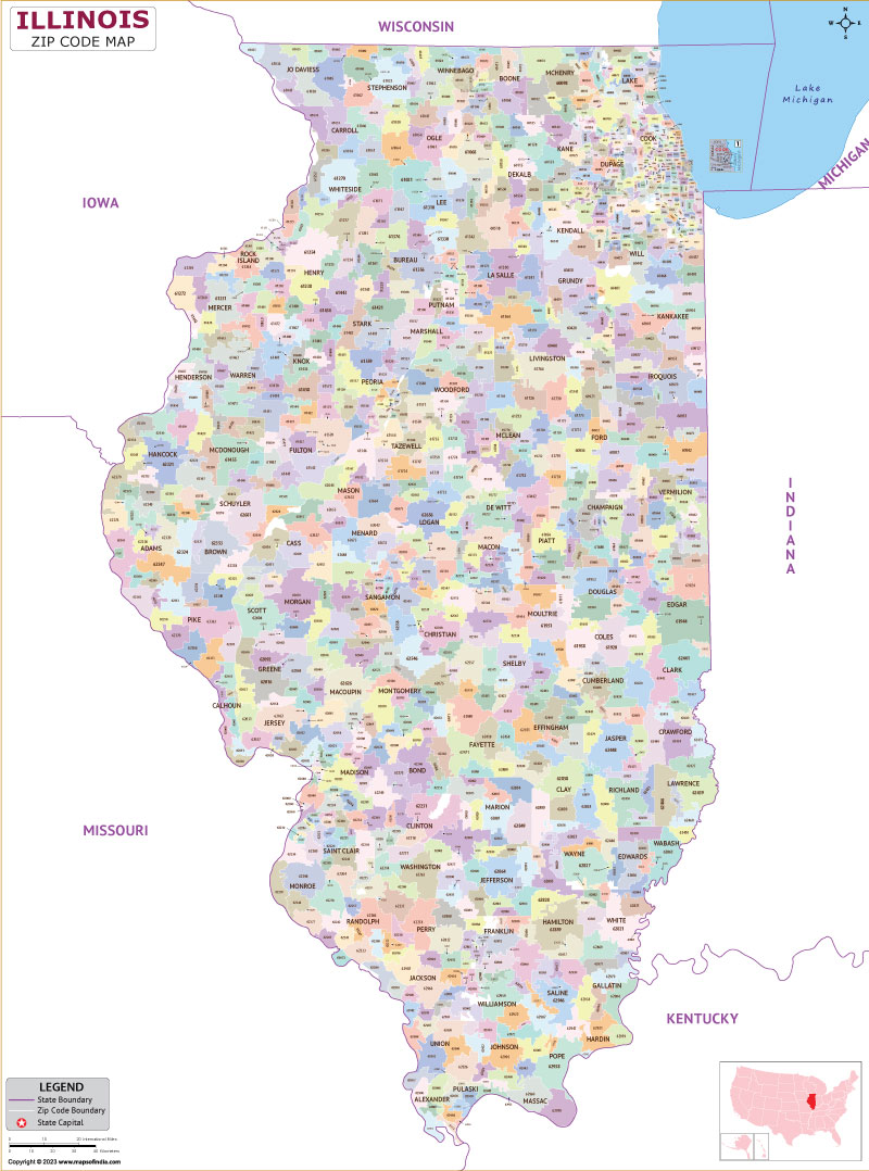 Zip Codes List For Illinois Illinois Zip Code Map 9451