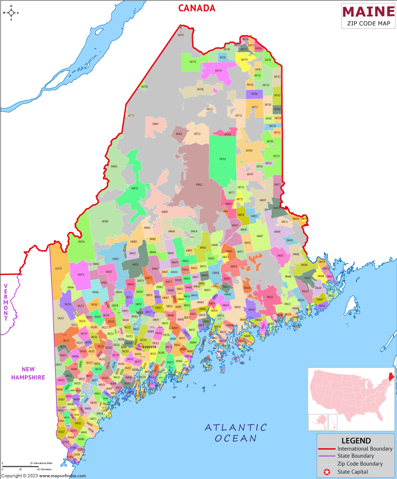 Zip Codes List For Maine Maine Zip Code Map