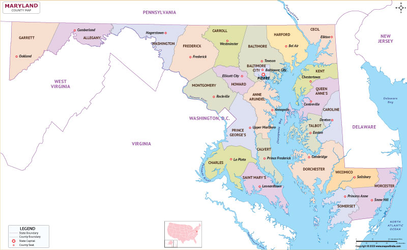 Maryland County Map 