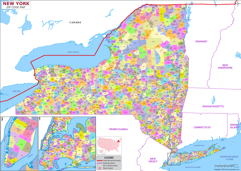 New York zip code map