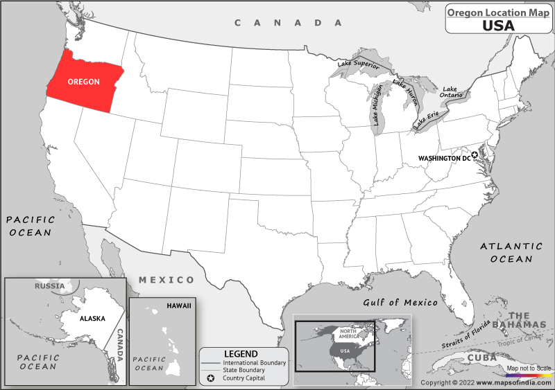 Oregon Location Map 