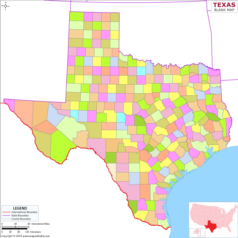 Texas Blank Map | Outline Map of Texas