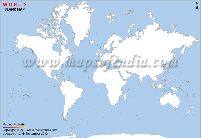 large blank world map with countries